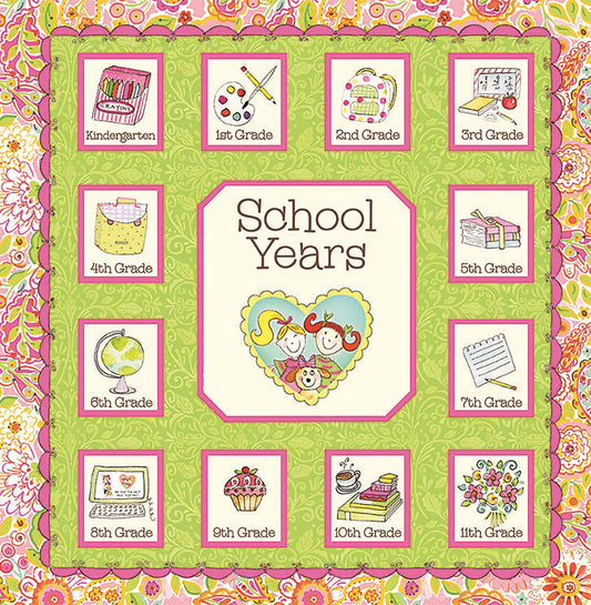 School Years Pink and Green Memory Keeper with 24 Storage Pockets - PI Kids