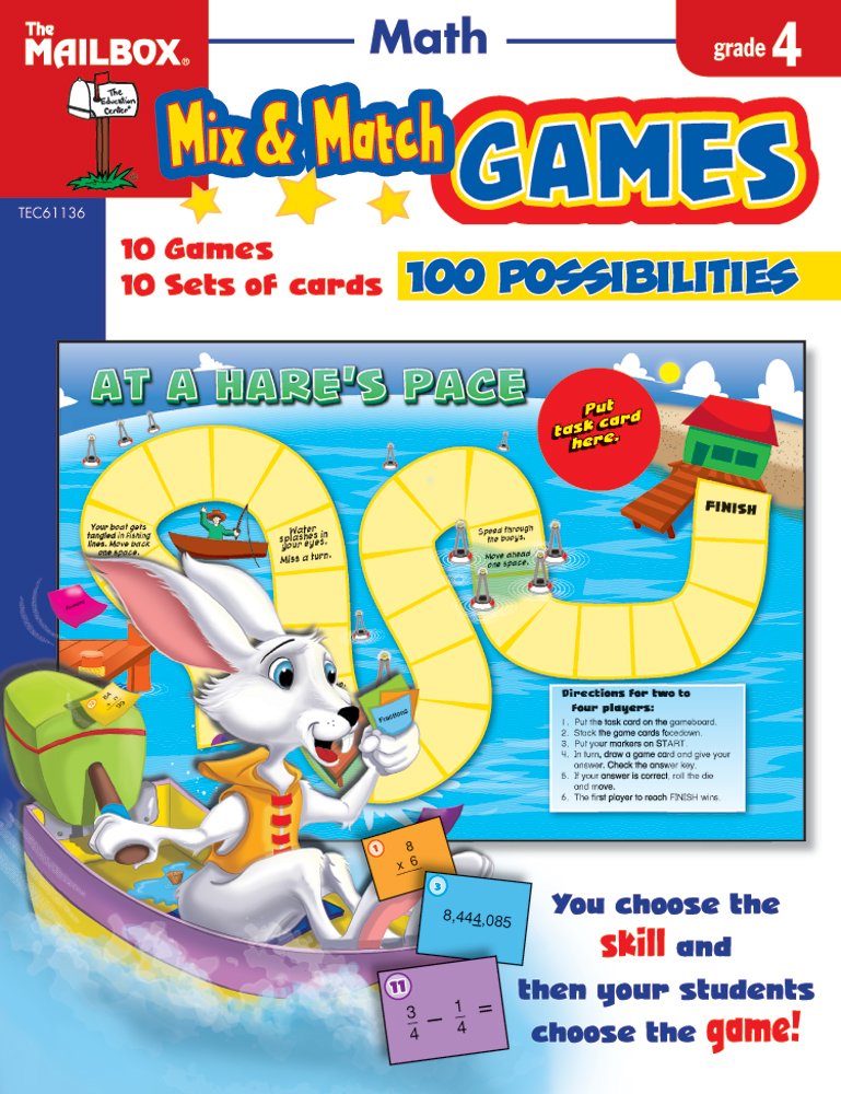 Mix & Match Games: Math (Gr. 4) by The Mailbox Books Staff (2008-01-01) - 7360