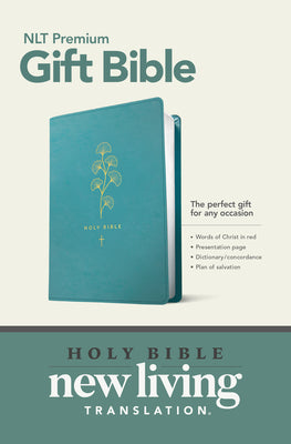 Premium Gift Bible NLT (LeatherLike, Teal Cross, Red Letter)