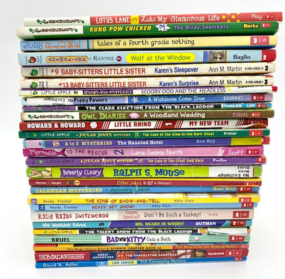 Lot of 30 kids young instant library chapter books bundle paperback - GOOD