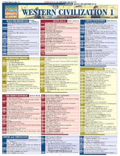 Western Civilizations 1 Laminated Reference Guide (Quickstudy Reference Guides - Academic) - 5791