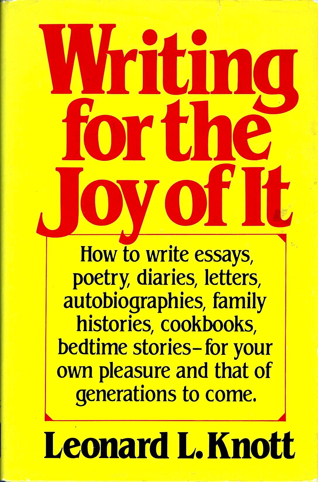 Writing for the joy of it: A guide book for amateurs - 3415